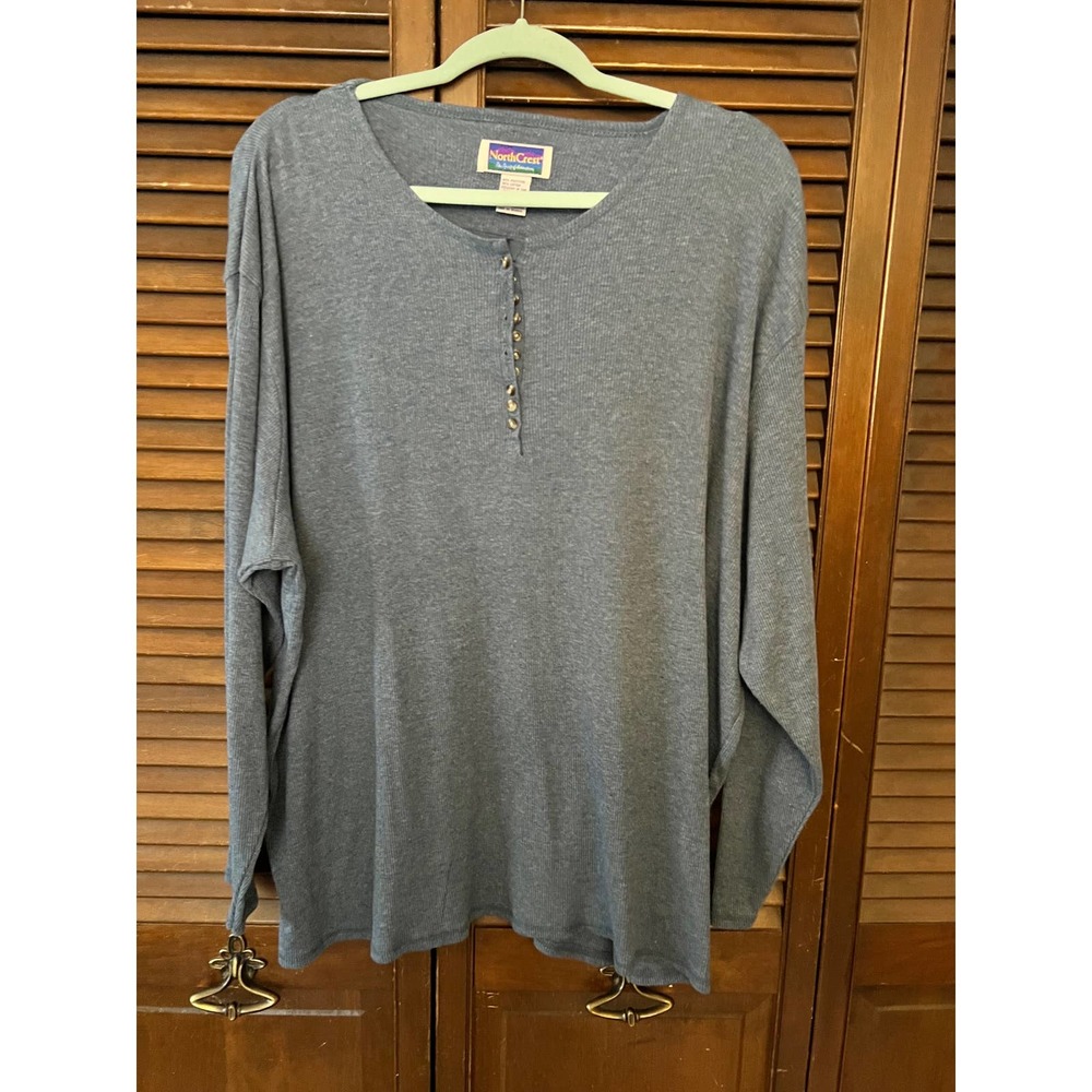 NorthCrest Women's Long Sleeve Henley (Size 26/28W)